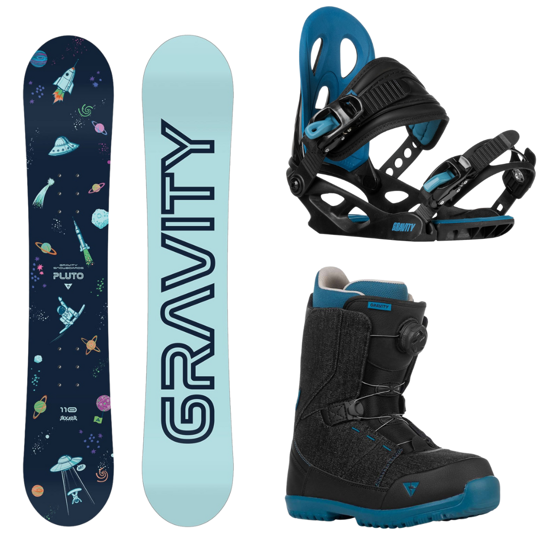 Snowboard Gravity PLUTO + vázání Gravity + boty Gravity Micro 